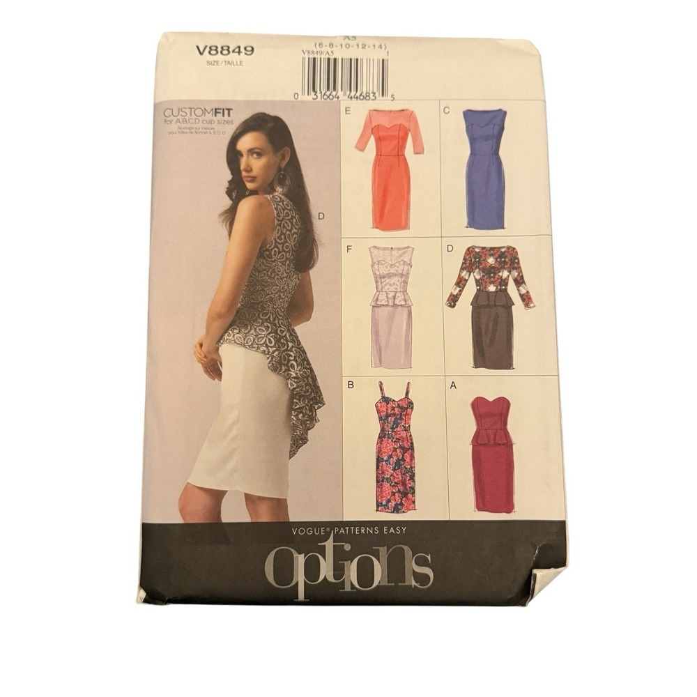 Vogue Sewing Pattern Woman Misses' Petite Dresses Custom‎ Fit V8849 WMS SZ 6-14